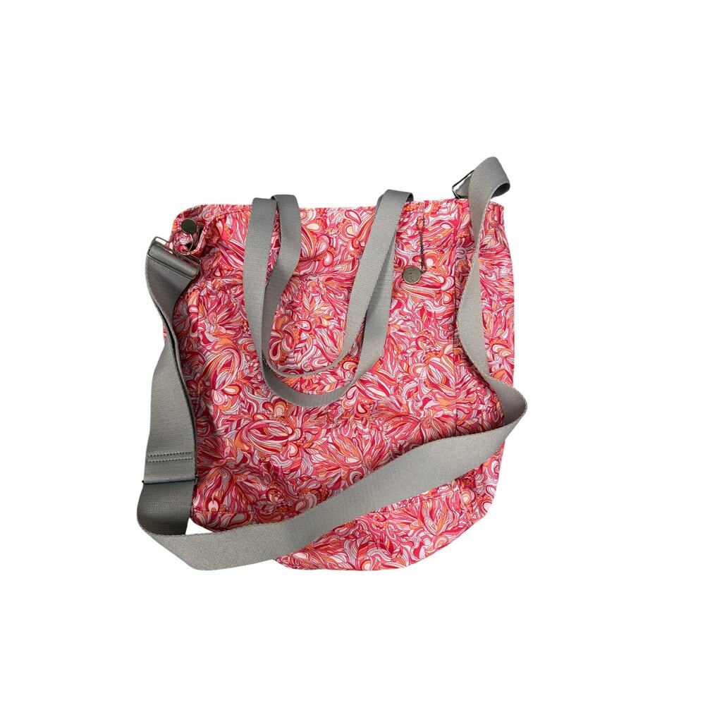 The Sak Large Canvas Crossbody Tote - Pink/Orange/White